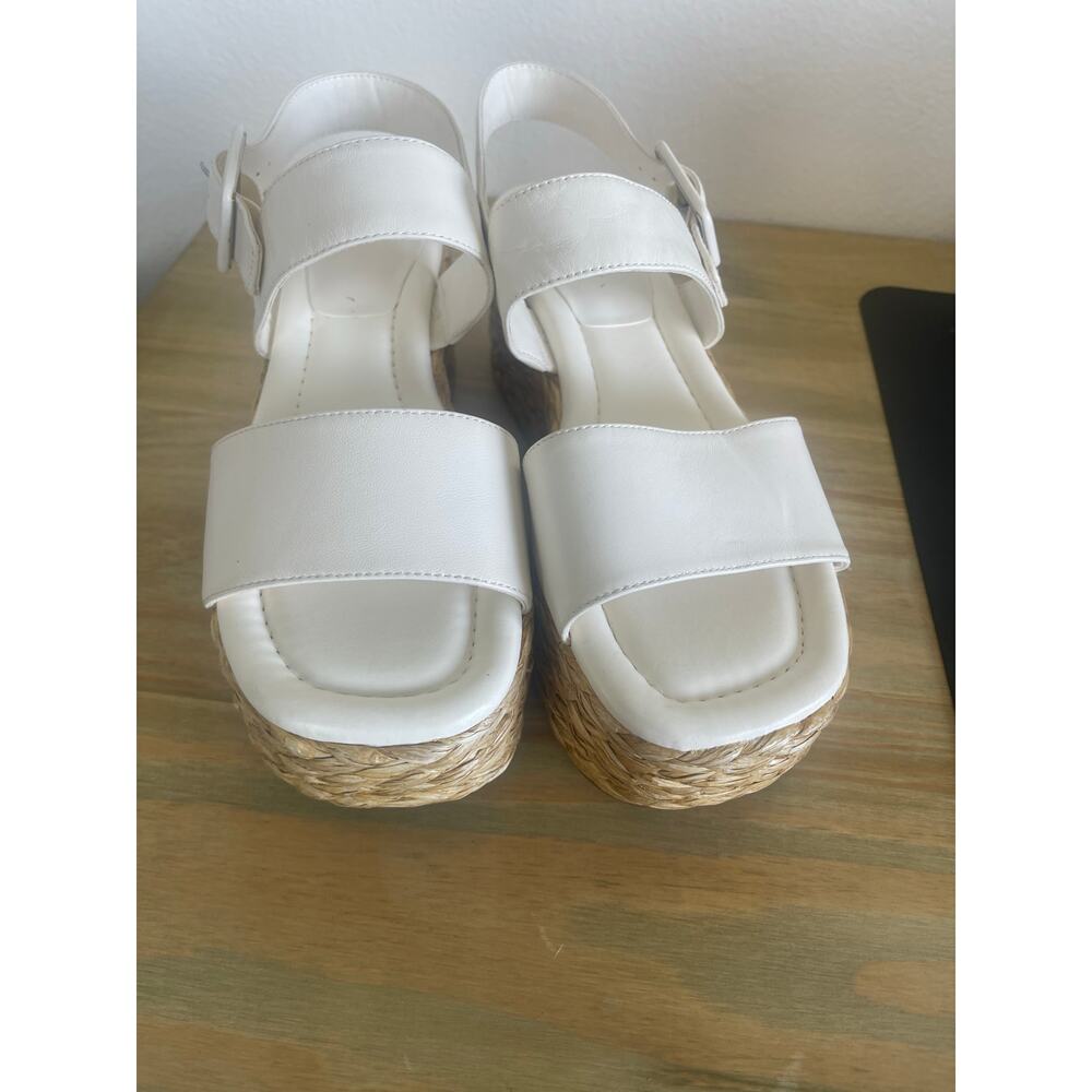 NWOT Marc Fisher LTD Women's 10 White Patryce Espadrille Wedge Platform Sandal - Picture 4 of 6